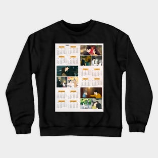 Calendar 2022 Poster with Korean Dramas Crewneck Sweatshirt